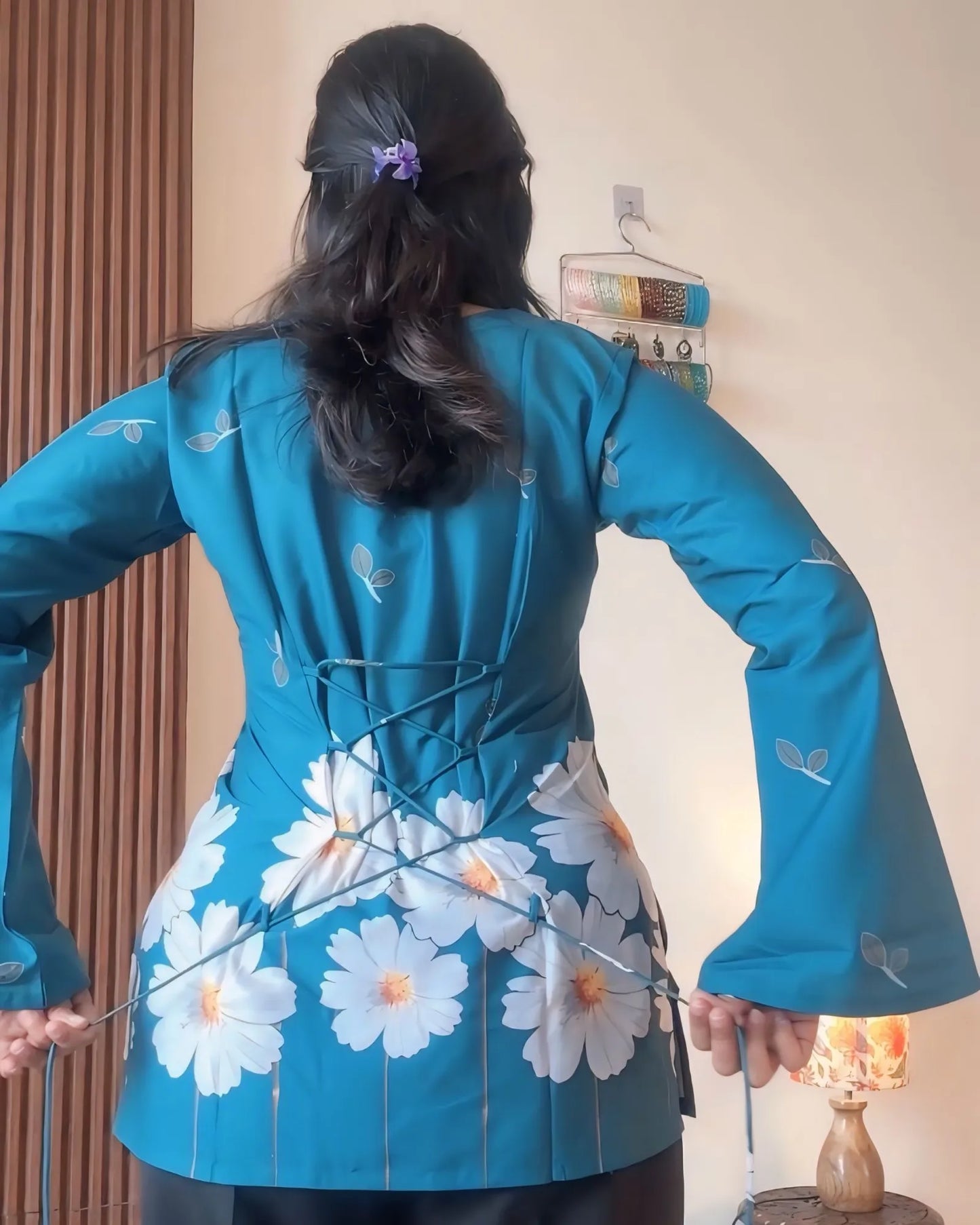 Blue Bloom Statement Kurti Top
