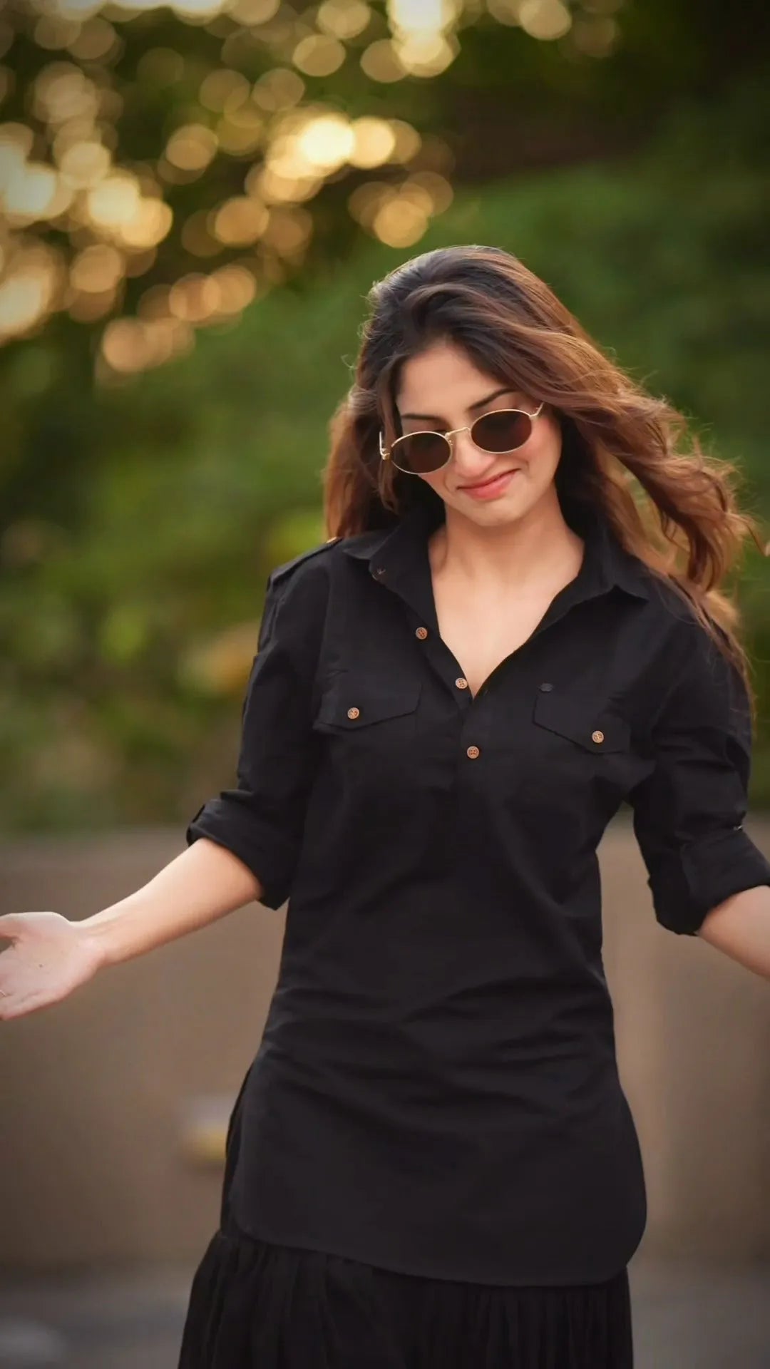 Black Aura Kurti with Patiala Set