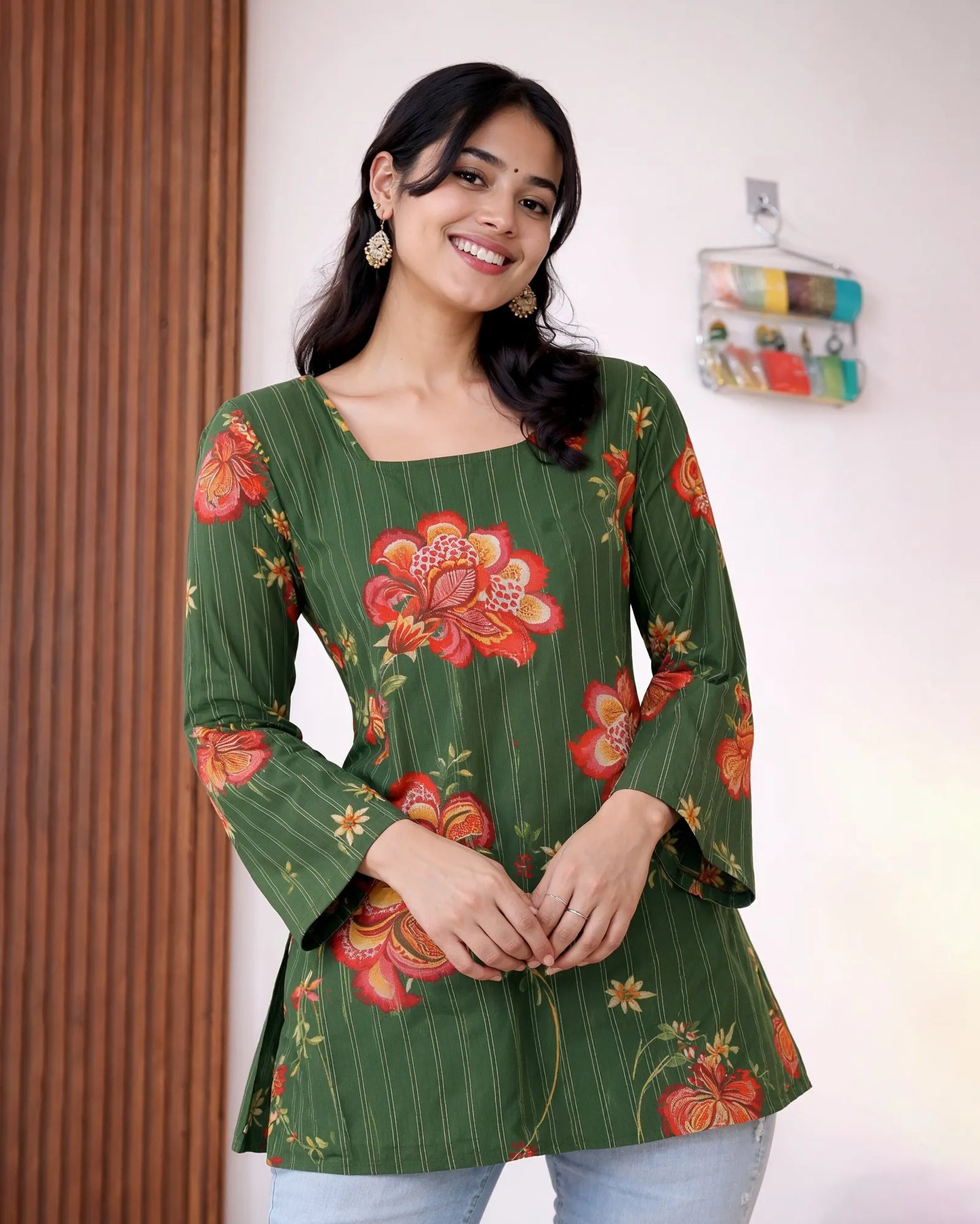 Women’s Casual Wear Green Kurti
