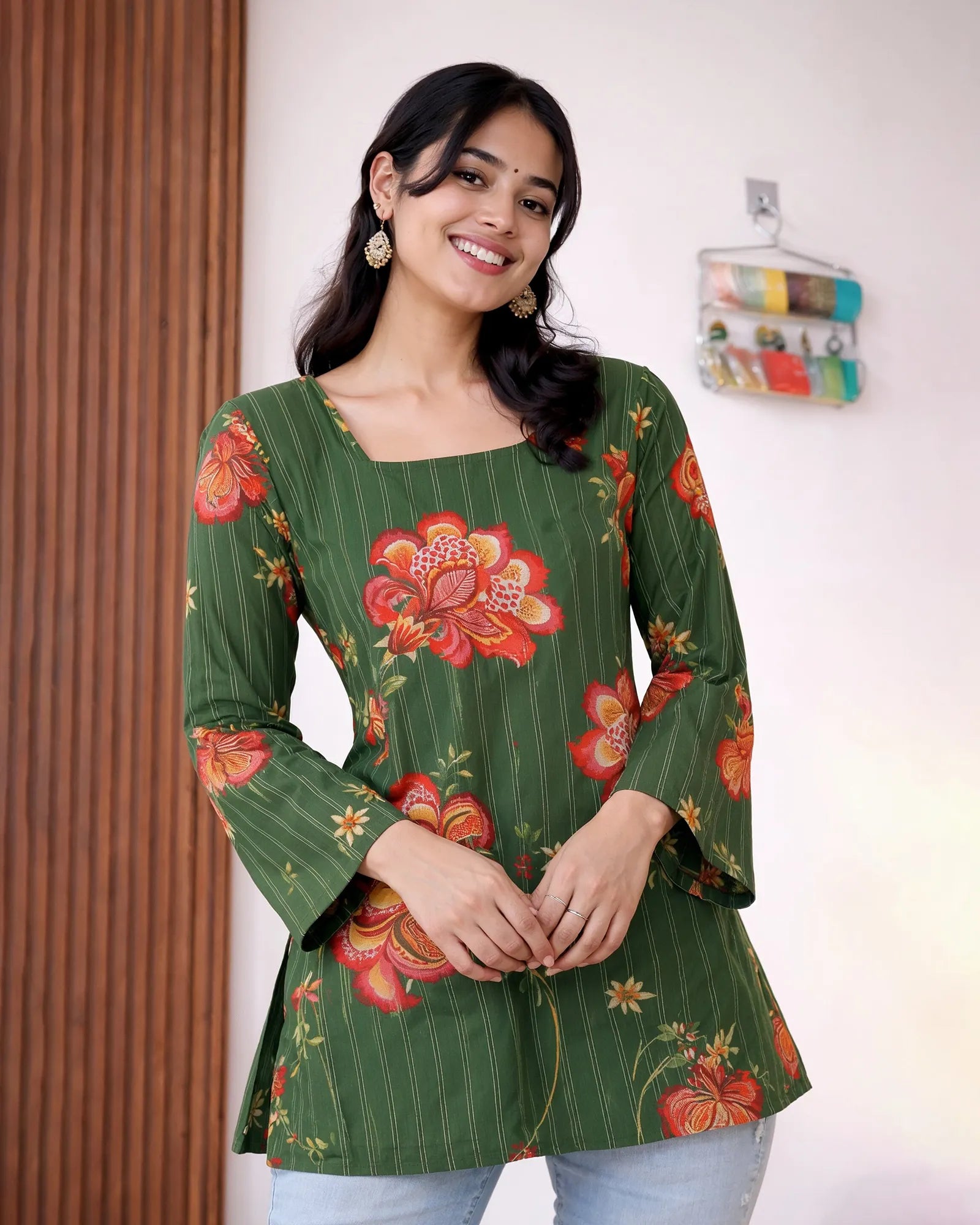 Women’s Casual Wear Green Kurti