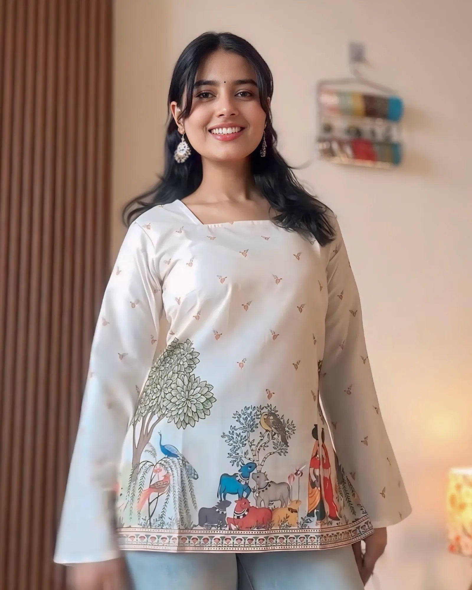 Folk Tale Ivory Designer Kurti