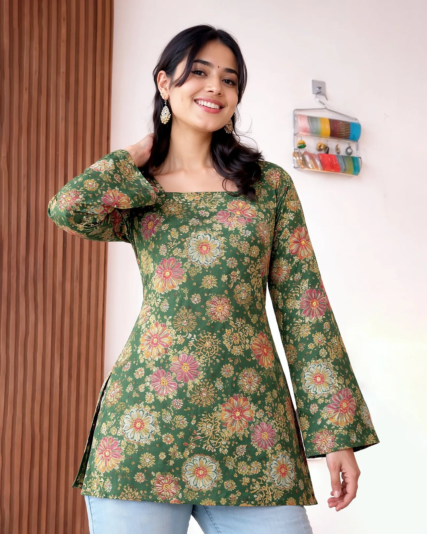 Women’s Green Classic Design Kurti