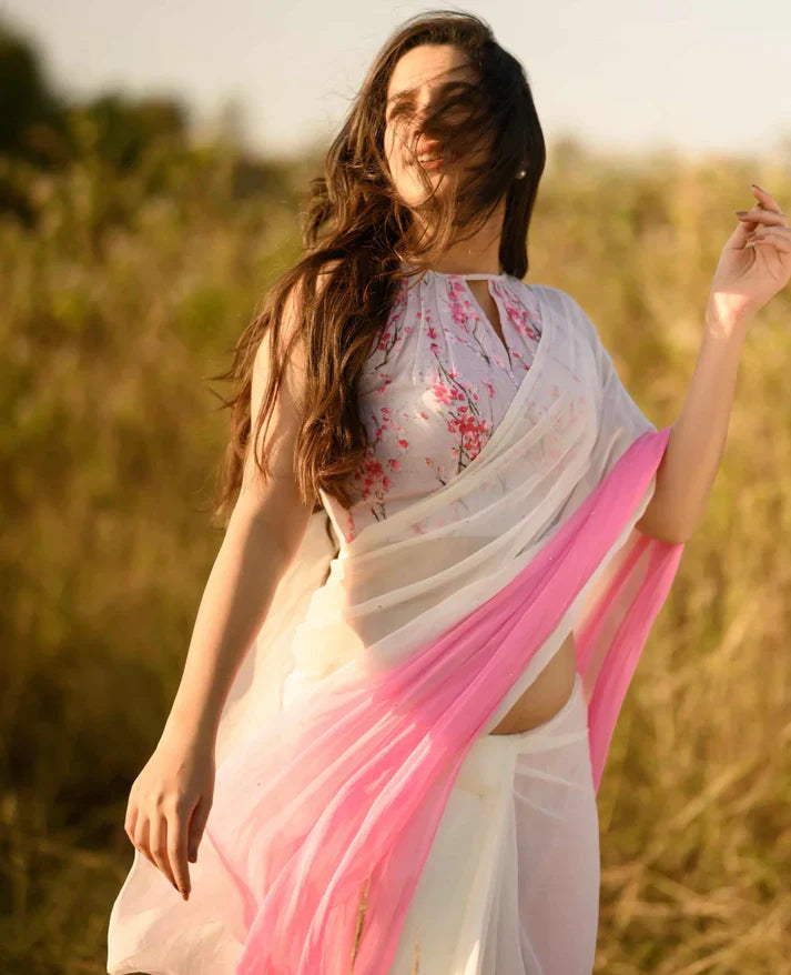 Soft Blush Glow Saree