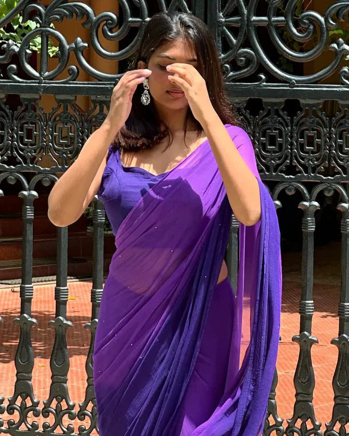 Royal Purple Statement Saree