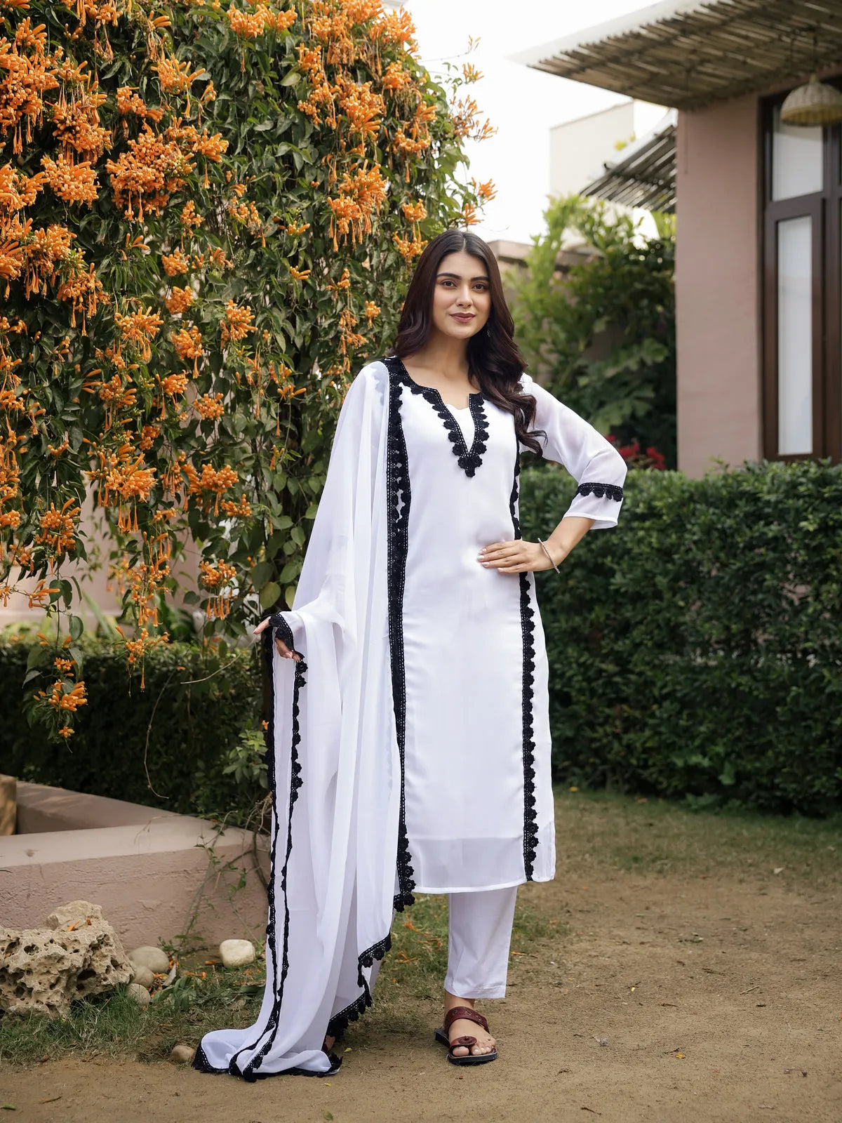 Ivory Classic Embellished Kurti Set