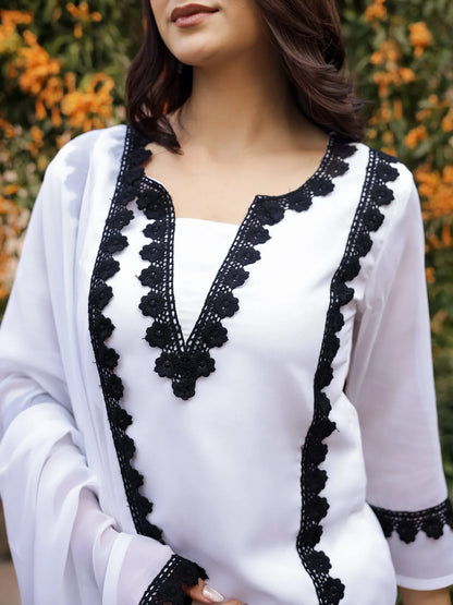 Ivory Classic Embellished Kurti Set