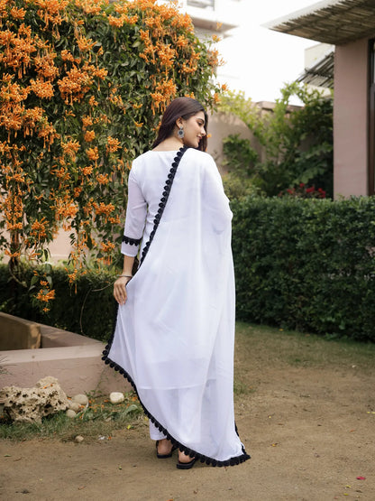 Ivory Classic Embellished Kurti Set