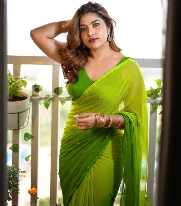 Lime Green Grace Saree
