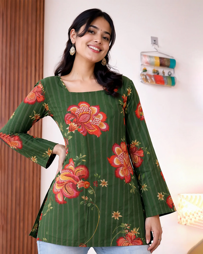 Women’s Casual Wear Green Kurti