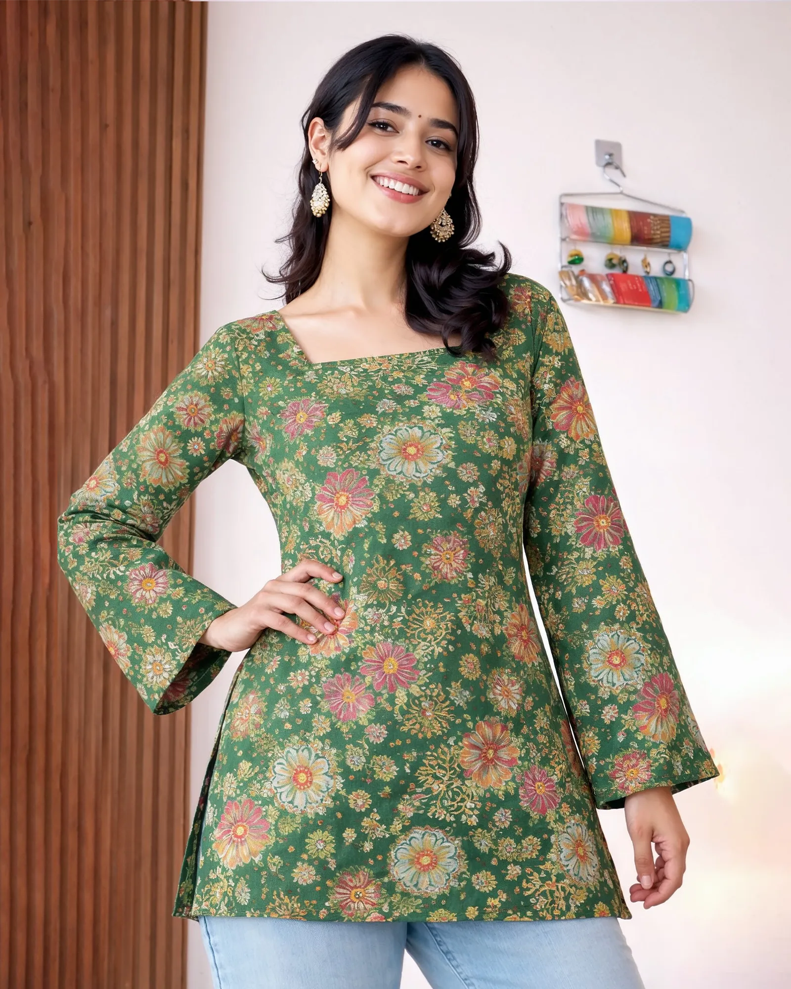 Women’s Green Classic Design Kurti