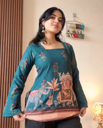 Royal Caravan Ethnic Print Kurti