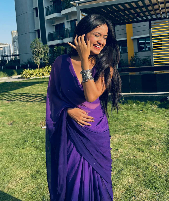 Royal Purple Statement Saree