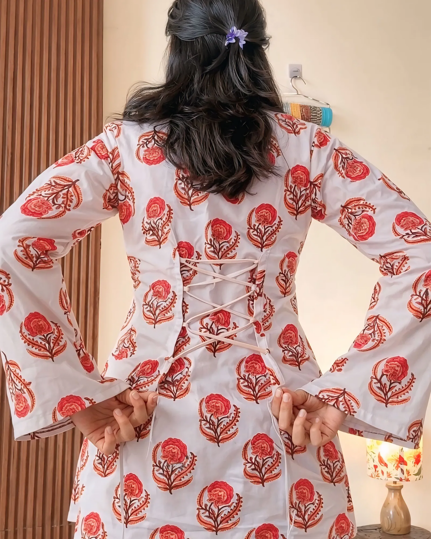 Rose Ivory Bloom Designer Kurti Top