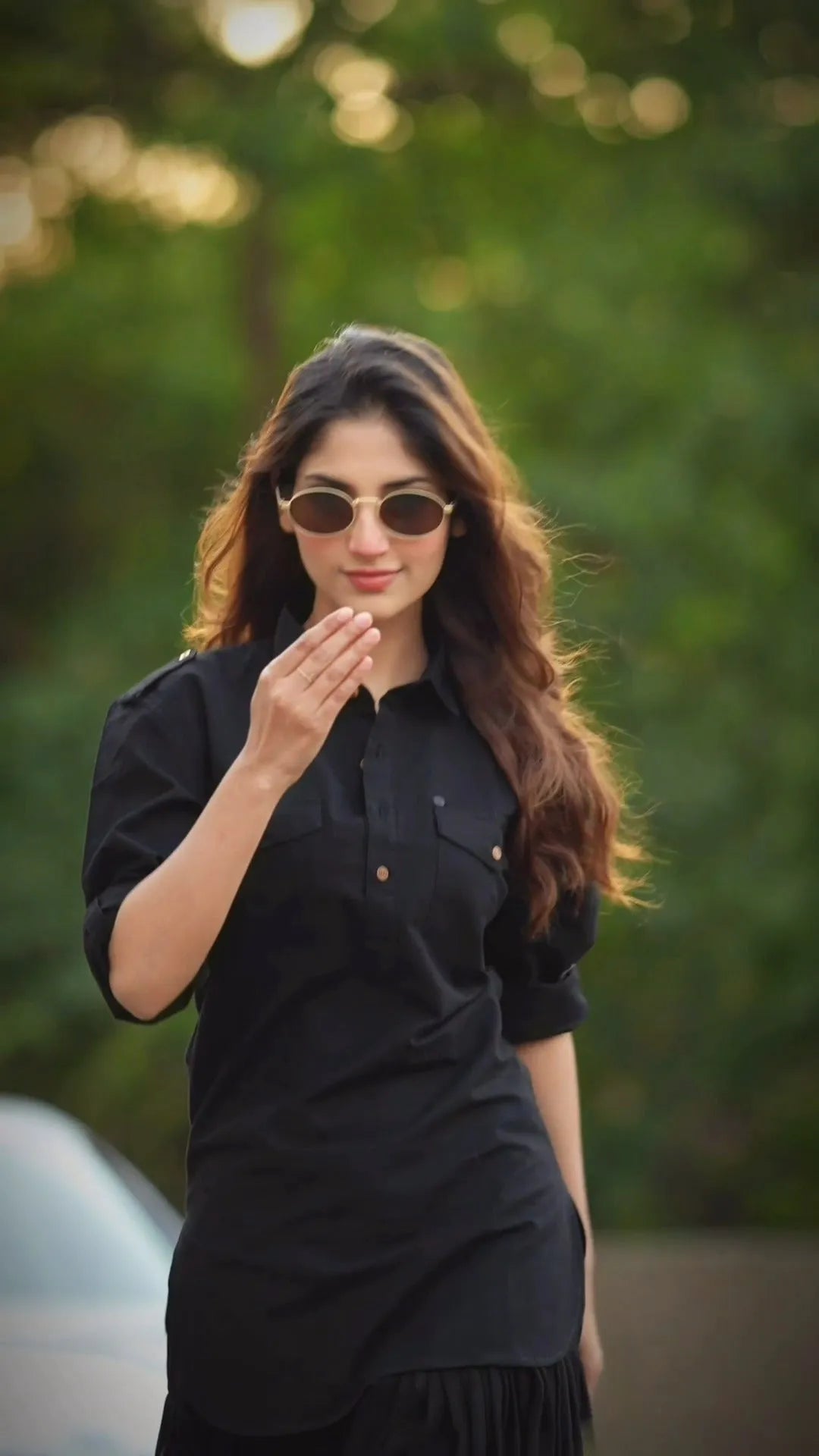 Black Aura Kurti with Patiala Set