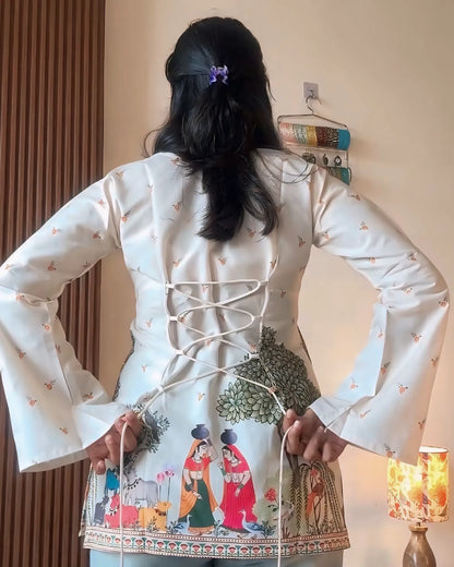 Folk Tale Ivory Designer Kurti