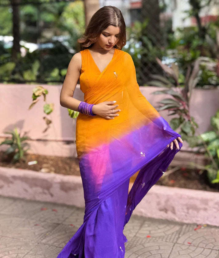 Sunset Purple Elegance Saree
