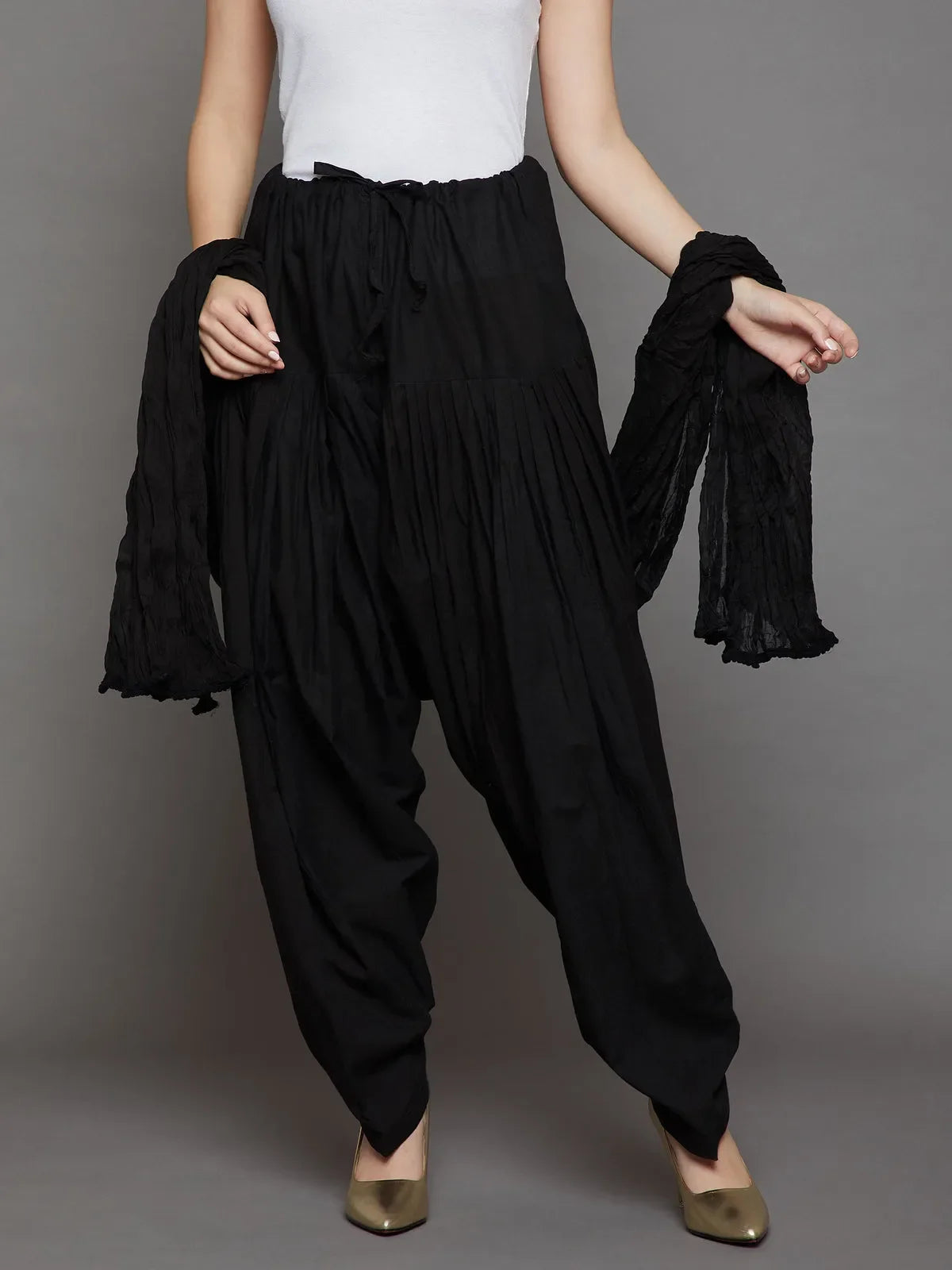 Black Aura Kurti with Patiala Set