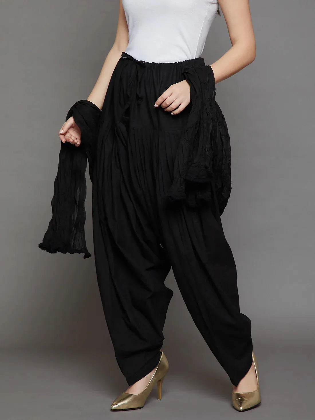 Black Aura Kurti with Patiala Set
