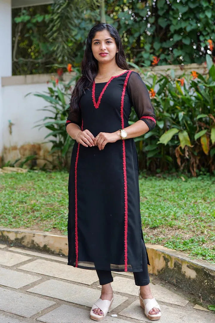 Ivory Classic Embellished Kurti Set